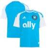 Charlotte FC adidas Youth 2026 Carolina Kit: Crowns Up Replica Jersey - Blue - Front View
