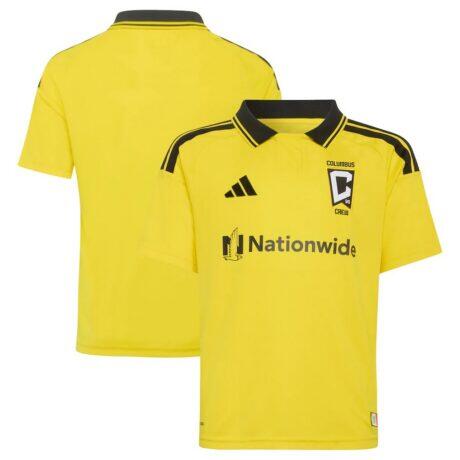 Columbus Crew adidas Youth 2026 The Crafted for Excellence Kit Replica Jersey - Gold - Front View
