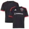 D.C. United adidas Youth 2026 Black-and-Red Kit Replica Jersey - Black - Front View