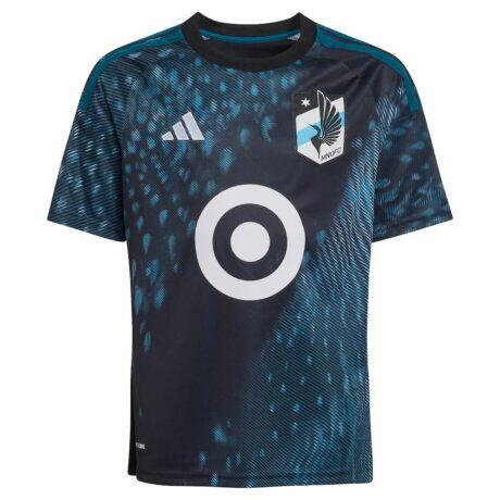 Minnesota United FC adidas Youth 2026 The Decade Kit Replica Jersey - Black - Front View