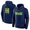 Dallas Wings Big & Tall Personalized Center Court Pullover Hoodie - Navy - Front View