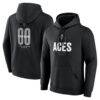 Las Vegas Aces Big & Tall Personalized Center Court Pullover Hoodie - Black - Front View