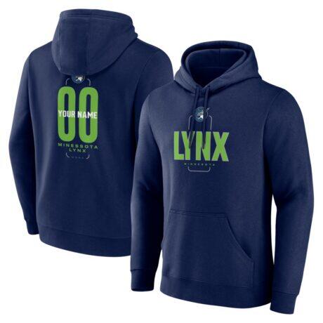 Minnesota Lynx Big & Tall Personalized Center Court Pullover Hoodie - Navy - Front View