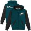 Philadelphia Eagles Outerstuff Toddler Stadium Colorblock Full-Zip Hoodie - - Front View