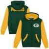 Green Bay Packers Outerstuff Toddler Stadium Colorblock Full-Zip Hoodie - - Front View