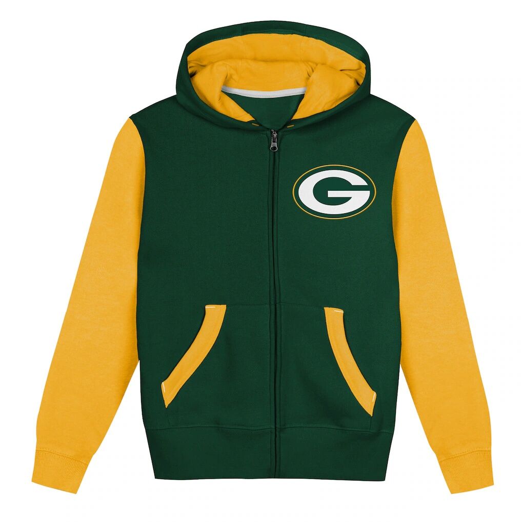 Green Bay Packers Outerstuff  Toddler Stadium Colorblock Full-Zip Hoodie - Green/Gold