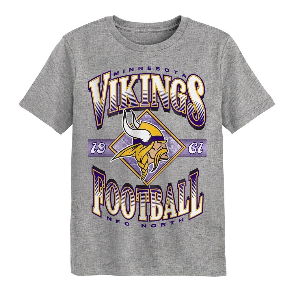 Minnesota Vikings Outerstuff Preschool Of Days Past T-Shirt - Dark Heather Gray