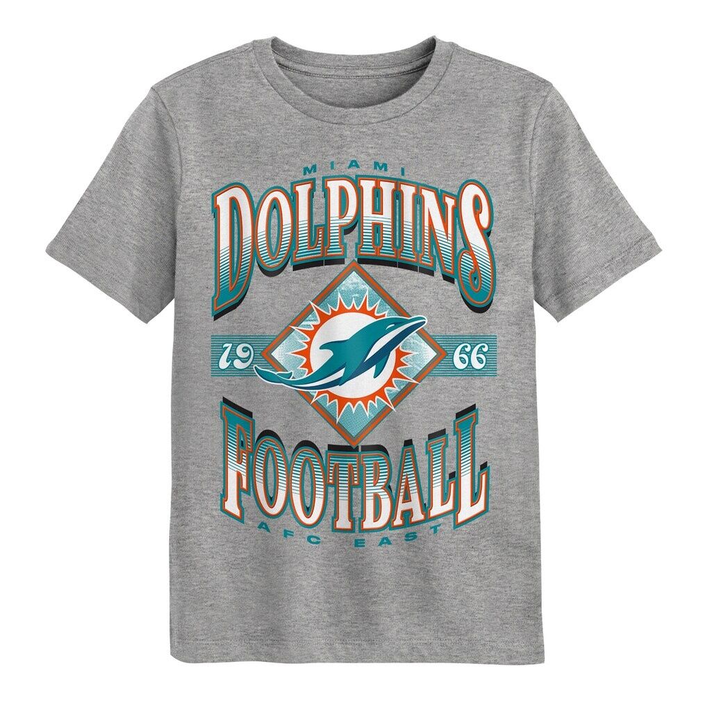 Miami Dolphins Outerstuff Preschool Of Days Past T-Shirt - Dark Heather Gray