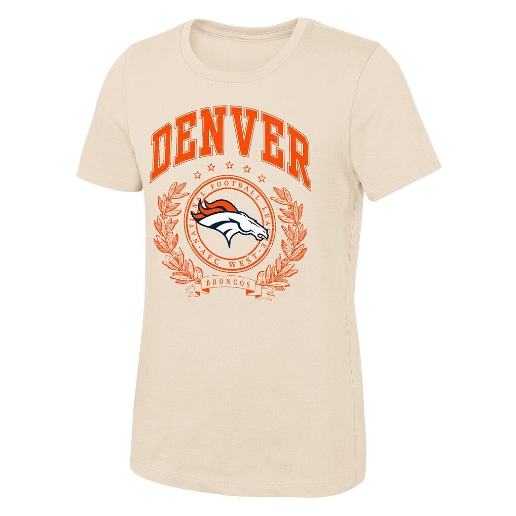 Denver Broncos Outerstuff Girls Youth Undefeated T-Shirt - Natural