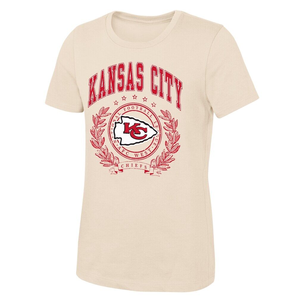 Kansas City Chiefs Outerstuff Girls Youth Undefeated T-Shirt - Natural