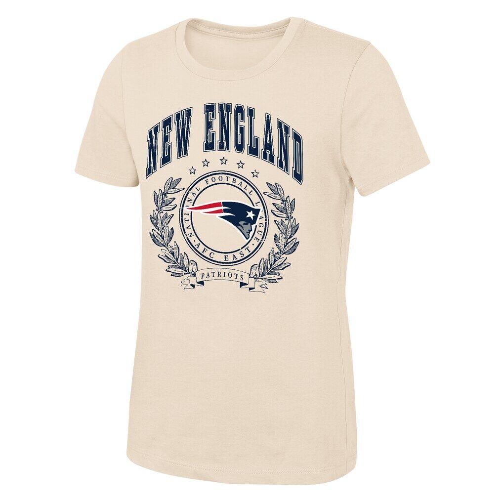 New England Patriots Outerstuff Girls Youth Undefeated T-Shirt - Natural