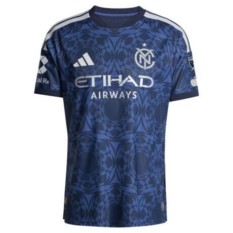New York City FC adidas 2026 The All Nations Kit On-Field Authentic Patch Jersey - Blue - Front View