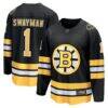 Jeremy Swayman Boston Bruins Fashion7 Home Breakaway Jersey - Black - Front View