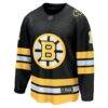 Jeremy Swayman Boston Bruins Fashion7 Home Breakaway Jersey - Black - Side View