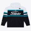 San Jose Sharks Mitchell & Ness Head Coach Hoodie - Black - Front View