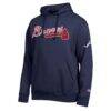 Atlanta Braves Champion All Star Wordmark Hoodie - Navy - Back View