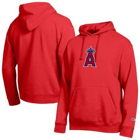 Los Angeles Angels Champion All Star Embroidered Logo Hoodie - Red - Front View