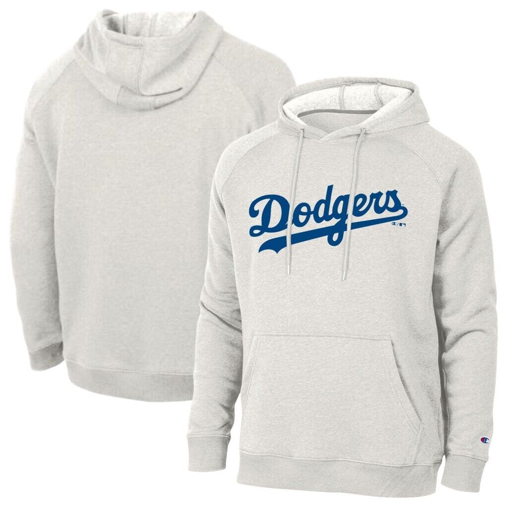 Los Angeles Dodgers Champion Triumph Tri-Blend Raglan Hoodie – Heathered Core Ultra Light Grey