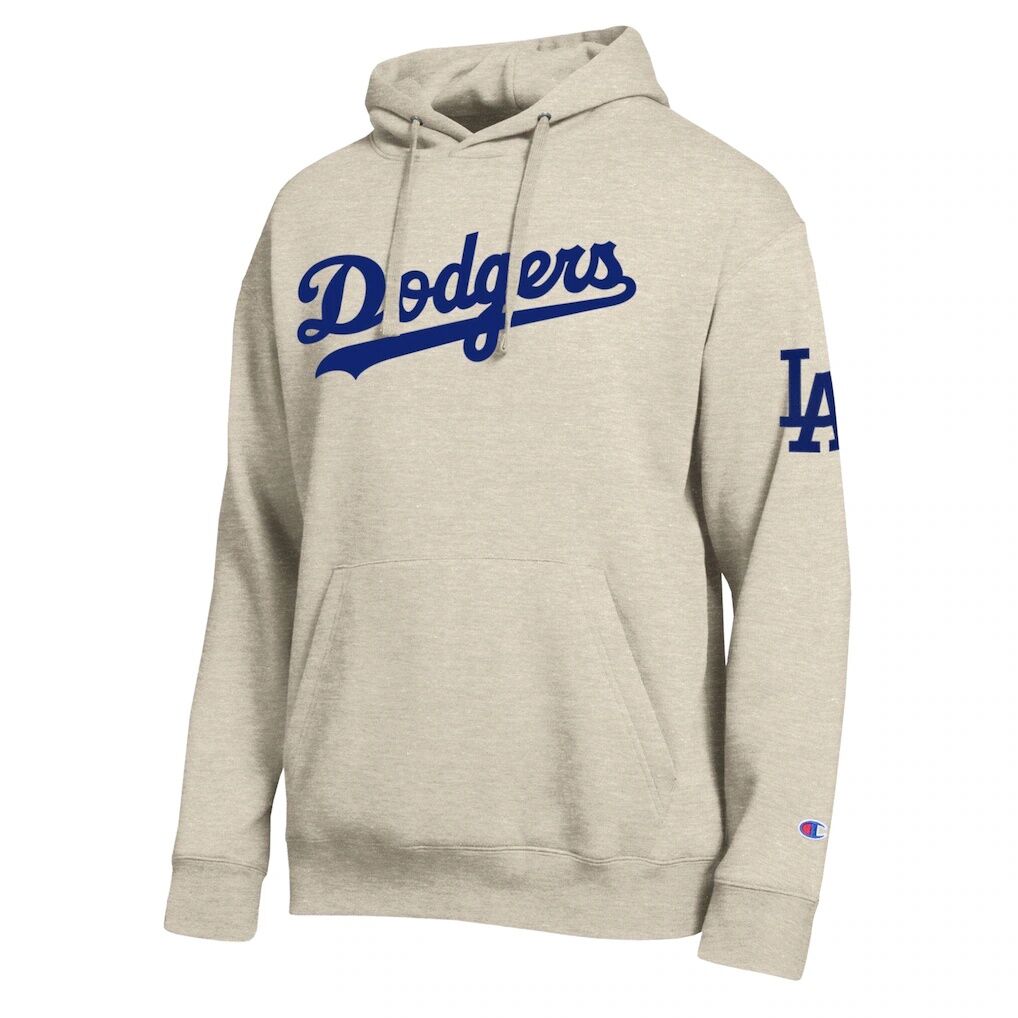 Los Angeles Dodgers Champion All Star Chenille Patch Hoodie – Oatmeal