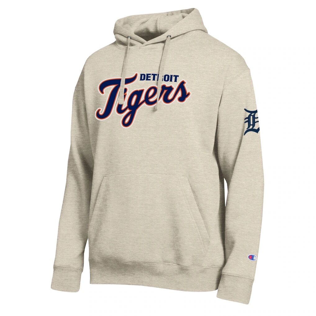 Detroit Tigers Champion All Star Chenille Patch Hoodie - Oatmeal