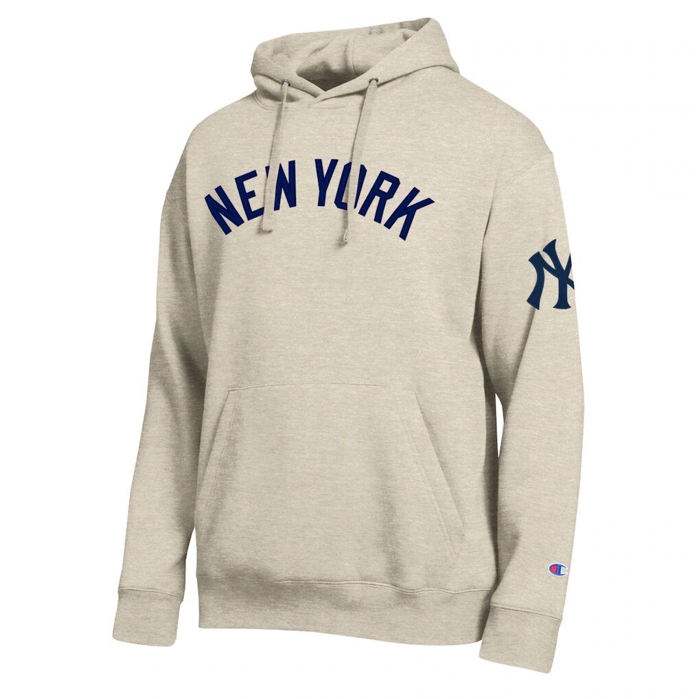 New York Yankees Champion All Star Chenille Patch Hoodie - Oatmeal