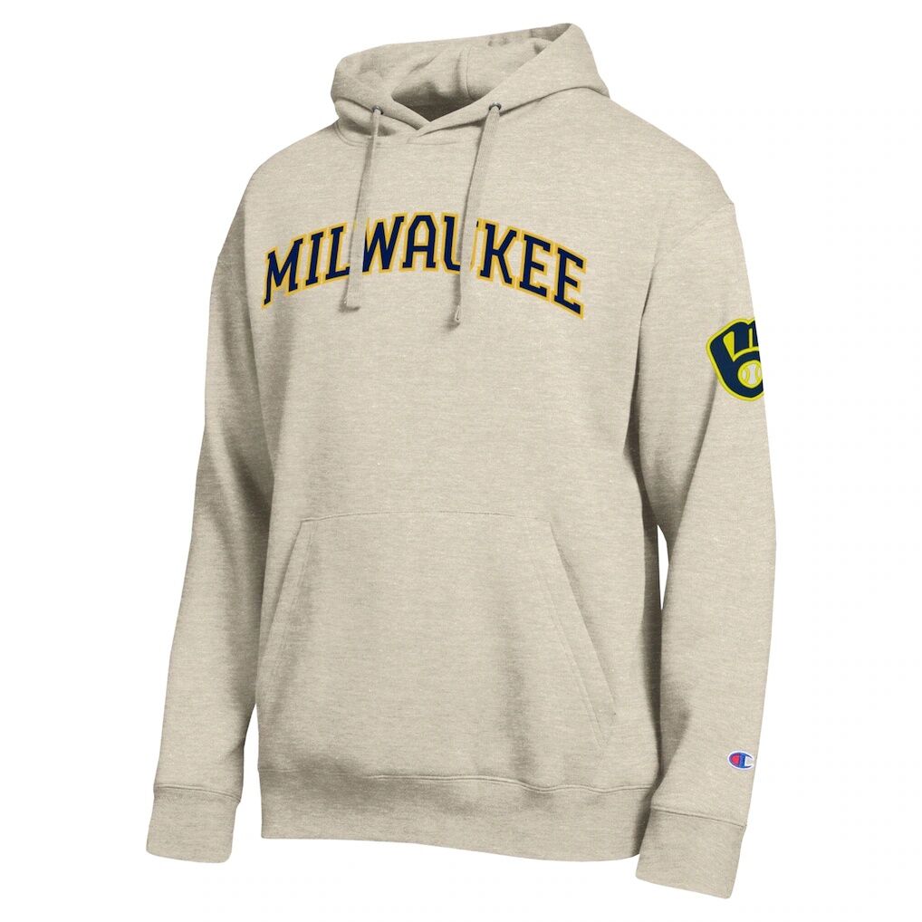 Milwaukee Brewers Champion All Star Chenille Patch Hoodie - Oatmeal