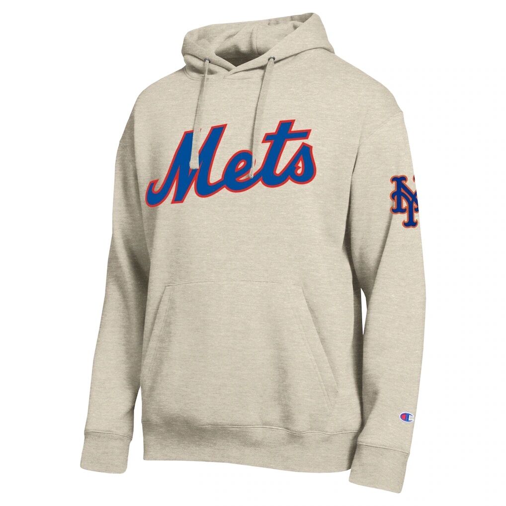 New York Mets Champion All Star Chenille Patch Hoodie - Oatmeal