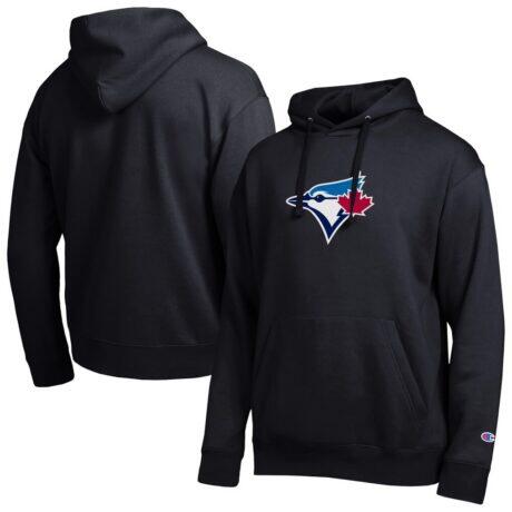 Toronto Blue Jays Champion All Star Embroidered Logo Hoodie - Black - Front View