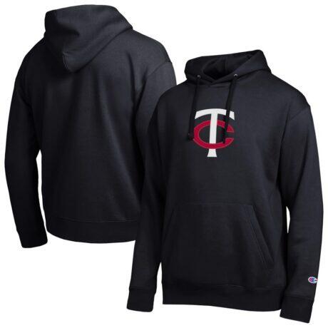 Minnesota Twins Champion All Star Embroidered Logo Hoodie - Black - Front View