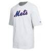New York Mets Champion All Star Arched Chenille Wordmark T-Shirt - White - Side View