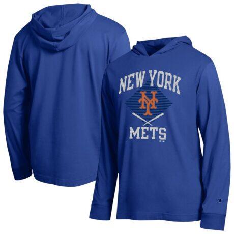 New York Mets Champion Cooperstown Hooded Long-Sleeve T-Shirt - Royal