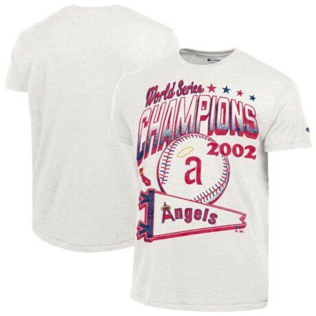 Los Angeles Angels Champion Winning Tradition Cooperstown Tri-Blend T-Shirt - White - Front View