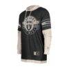 Las Vegas Raiders New Era Twofer Layered Long Sleeve Hoodie T-Shirt - Black - Detail View