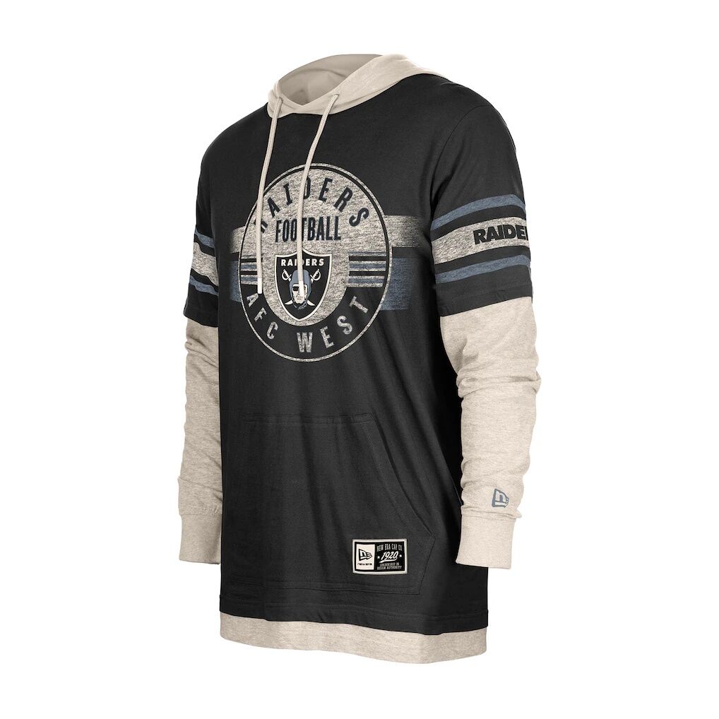 Las Vegas Raiders New Era Twofer Layered Long Sleeve Hoodie T-Shirt