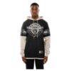 Las Vegas Raiders New Era Twofer Layered Long Sleeve Hoodie T-Shirt - Black - Front View