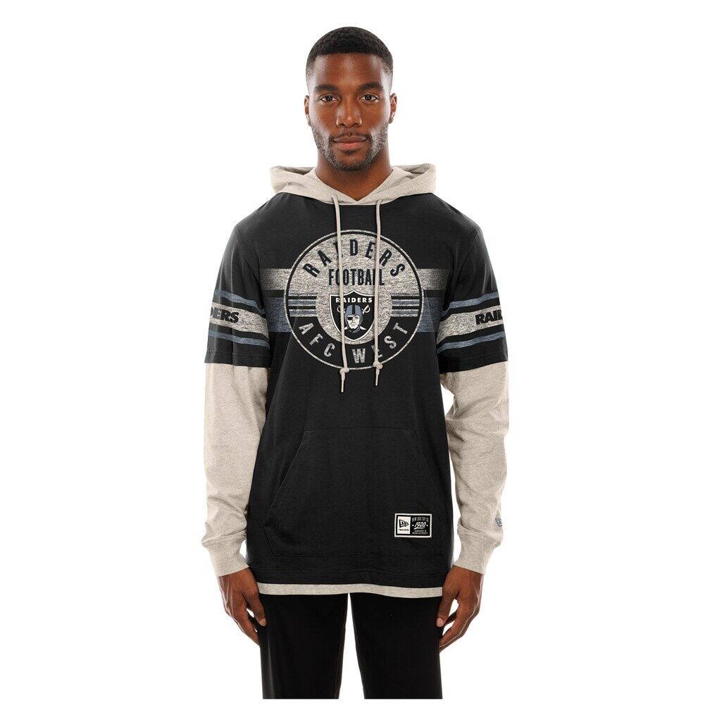Las Vegas Raiders New Era Twofer Layered Long Sleeve Hoodie T-Shirt