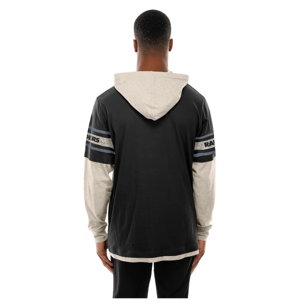 Las Vegas Raiders New Era Twofer Layered Long Sleeve Hoodie T-Shirt