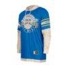 Los Angeles Chargers New Era Twofer Layered Long Sleeve Hoodie T-Shirt - Blue - Detail View