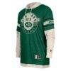 New York Jets New Era Twofer Layered Long Sleeve Hoodie T-Shirt - Green - Detail View