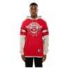 San Francisco 49ers New Era Twofer Layered Long Sleeve Hoodie T-Shirt - - Front View