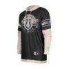 Indianapolis Colts New Era Twofer Layered Long Sleeve Hoodie T-Shirt - Black - Detail View