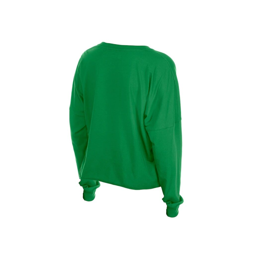 Philadelphia Eagles New Era Women's Cropped Oversized Long Sleeve T-Shirt - Kelly Green