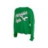 Philadelphia Eagles New Era Women's Cropped Oversized Long Sleeve T-Shirt - - Detail View
