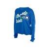 Seattle Seahawks New Era Women's Cropped Oversized Long Sleeve T-Shirt - Blue - Detail View