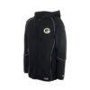 Green Bay Packers New Era Combine Authentic Raglan Full-Zip Hoodie - Black - Detail View