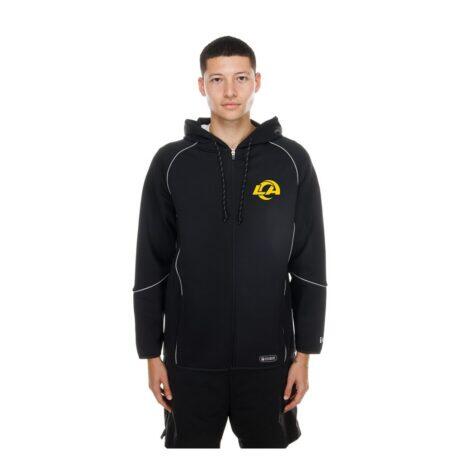 Los Angeles Rams New Era Combine Authentic Raglan Full-Zip Hoodie - Black - Front View