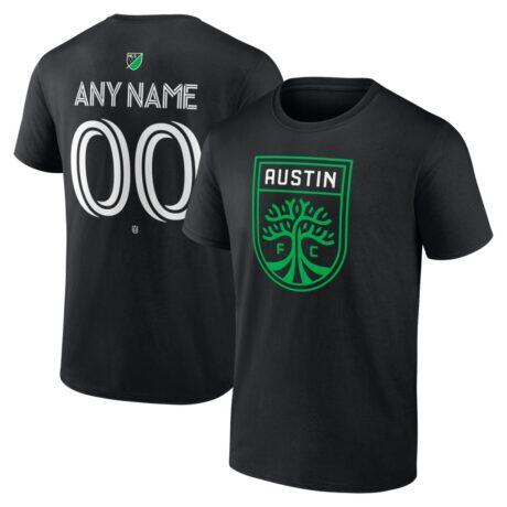 Austin FC Big & Tall Team Authentic Custom T-Shirt - Black - Front View