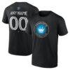 Charlotte FC Big & Tall Team Authentic Custom T-Shirt - Black - Front View