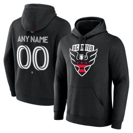 D.C. United Big & Tall Team Authentic Custom Hoodie - Black - Front View