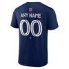 New England Revolution Big & Tall Team Authentic Custom T-Shirt - Navy - Detail View
